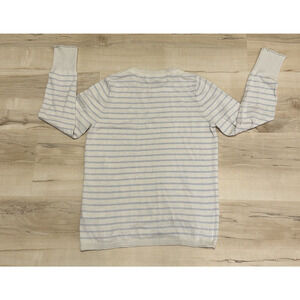 White Label The White Company Striped Crew Neck Button Shoulder Sweater Women 10